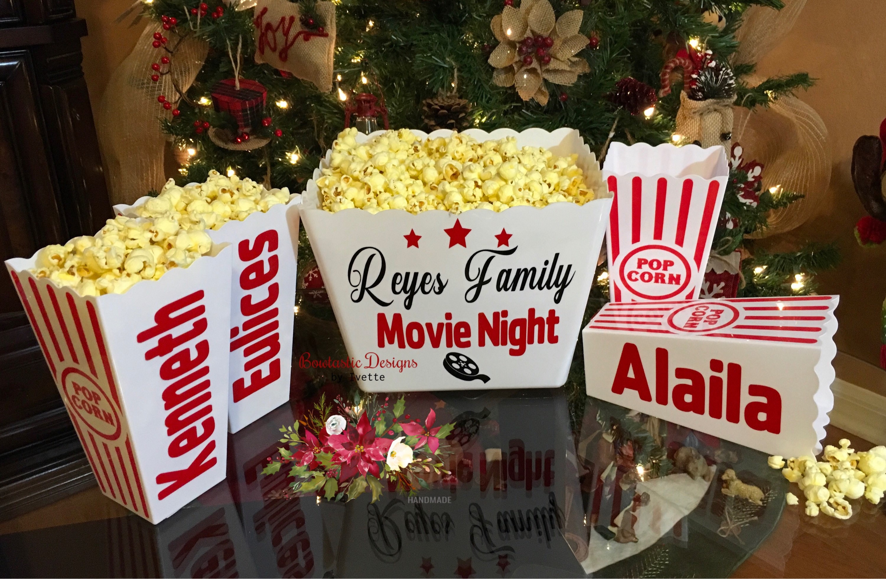 Personalized Popcorn Set /Personalized Popcorn Tub/ Party Favors, Family Gifts, Party Favors Popcorn. Gift Basket