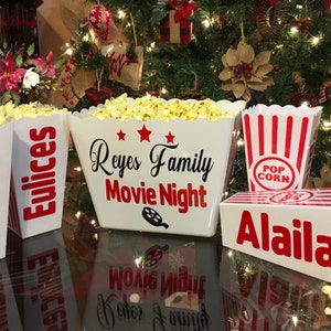 Personalized Popcorn Set /Personalized Popcorn Tub/ Party Favors, Family Gifts, Party Favors Popcorn. Gift Basket