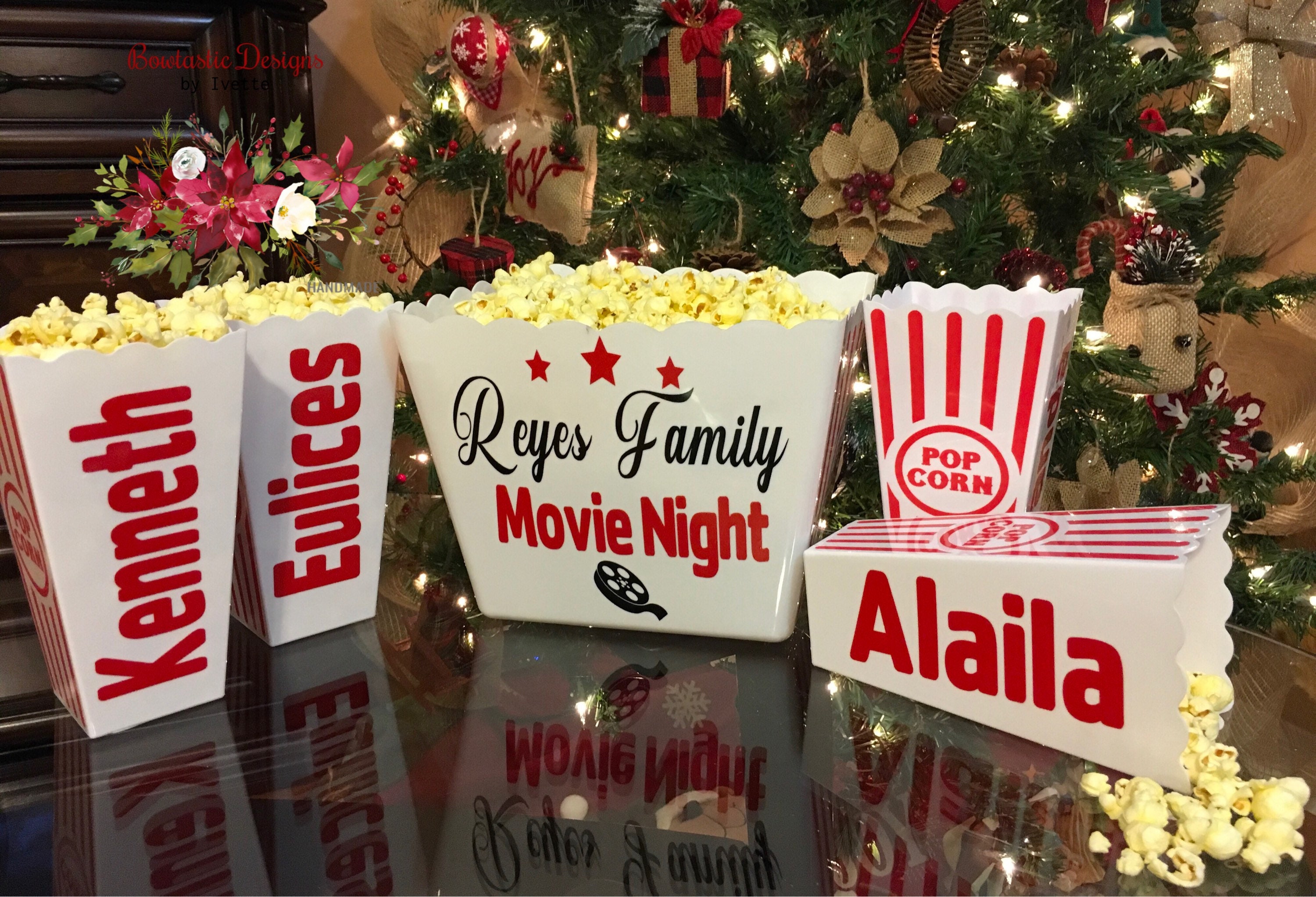 Personalized Popcorn Set /Personalized Popcorn Tub/ Party Favors, Family Gifts, Party Favors Popcorn. Gift Basket