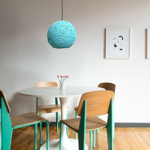 Modern pendant lamp. Sphere pendant light. Turquoise lighting fixture. Ball shadow lamp. Bedroom light fixture. Ceiling lamp. 30cm-12 image 2