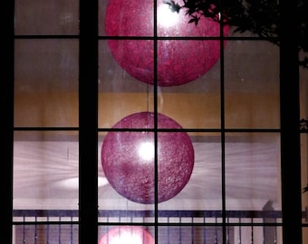Red Sphere Pendant Light: Modern Globe Lampshade (60cm-24")