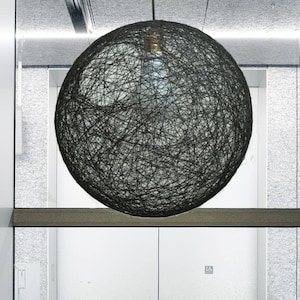 Giant Sphere lighting fixture, Globe hanging light. Modern pendant lamp. Scandinavian lamp. Spaghetti string light. Ceiling lamp. (80cm-32")