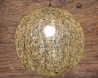 Hemp Sphere Pendant Light: Rustic Globe Lamp (45cm-18")