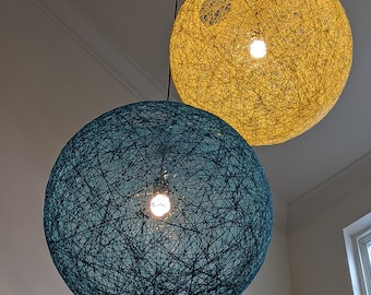 Lámpara colgante de globo colorida, lámpara de techo escandinava, iluminación colgante moderna hecha a mano