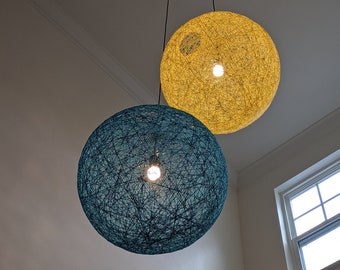 Large String Sphere Pendant Lamp: Modern Scandinavian Design (26")
