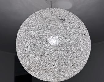 XL Handmade Pendant Light – Boho Yarn Lamp, Event Lighting (65–80 cm)