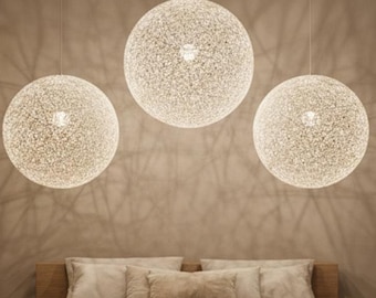 Lámpara colgante de globo hecha a mano, Japandi Lighting, lámpara escandinava