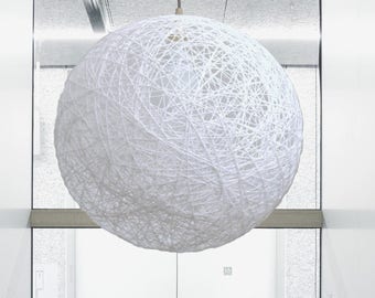 White Globe Pendant Lamp: Modern String Lampshade (50cm-20")