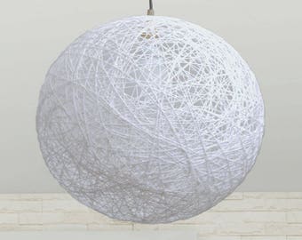 Sphere lighting, Globe hanging light. Modern pendant lighting,.Danish lighting fixture. White ceiling light. Ceiling lamp. (75cm-30")