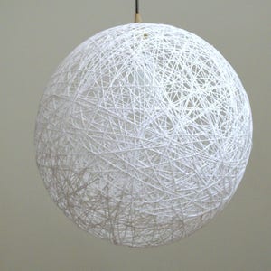 Globe pendant light Modern pendant lamp. White lighting fixture. Hanging lights. Bedroom light fixture. Ceiling lamp. (25cm-10&quot;)