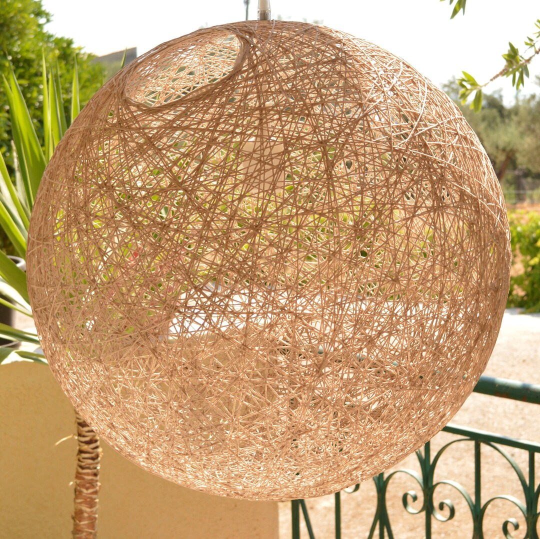Giant String Sphere Pendant Light: Modern Bedroom Lighting (85cm-34 ...