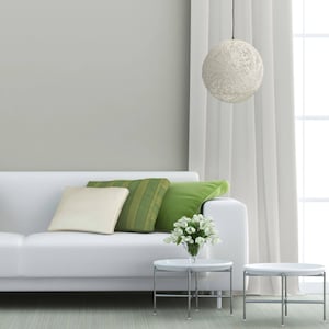 Sphere pendant light. Modern pendant lamp. White lighting fixture. Hanging lights. Bedroom light fixture. Ceiling lamp. (25cm-10&quot;)
