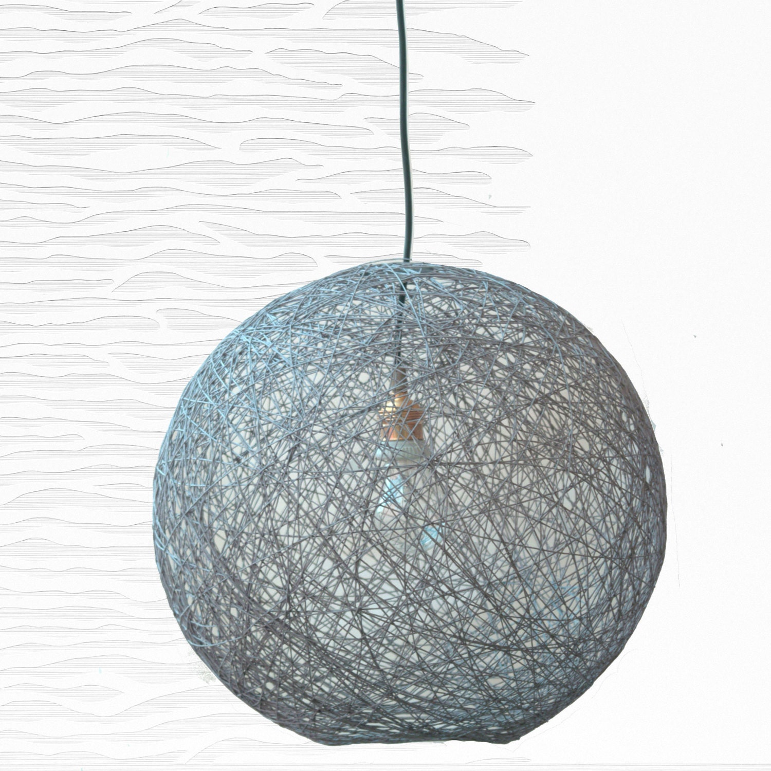 Grey Sphere Pendant Light. Modern Pendant Lamp, Design Light Fixture ...