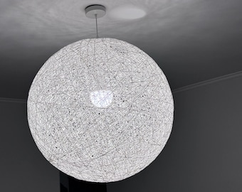 Handmade String Sphere Pendant Light, Scandinavian Modern Hanging. 70 cm - 28 inches