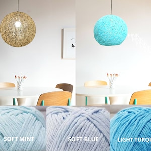 Modern pendant lamp. Sphere pendant light. Turquoise lighting fixture. Ball shadow lamp. Bedroom light fixture. Ceiling lamp. 30cm-12 image 10