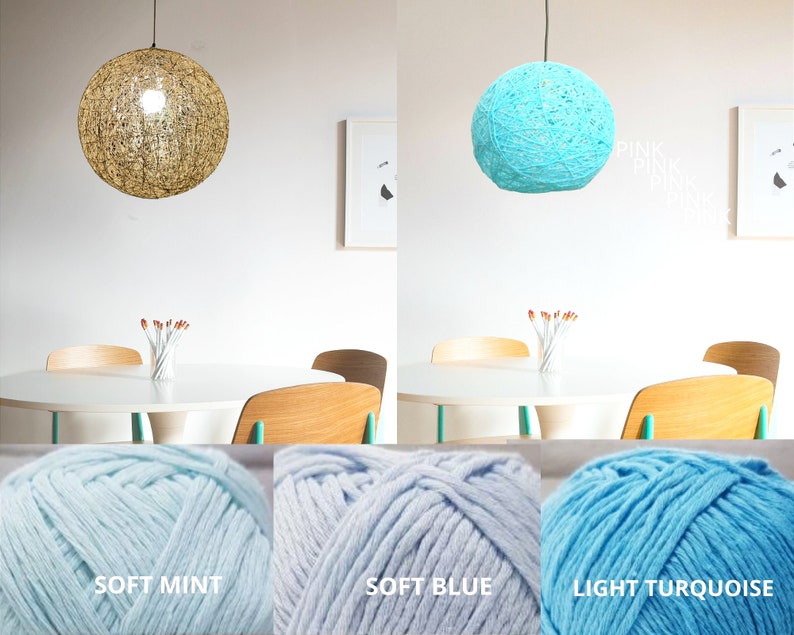 Modern pendant lamp. Sphere pendant light. Turquoise lighting fixture. Ball shadow lamp. Bedroom light fixture. Ceiling lamp. 30cm-12 image 10