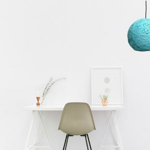 Modern pendant lamp. Sphere pendant light. Turquoise lighting fixture. Ball shadow lamp. Bedroom light fixture. Ceiling lamp. 30cm-12 image 4