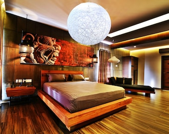 Large Handmade Pendant Light 50–60cm | Statement Boho Lighting | Wedding & Event Ceiling Lamp
