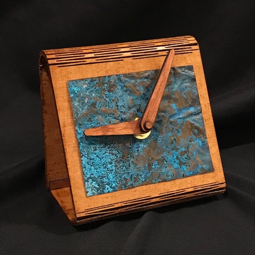 WOODEN Modern Table Clock Small Desk Clock Wood Clock for Etsy