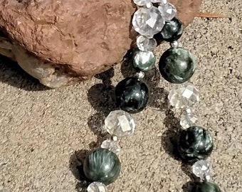 SERAPHINITE and CRYSTAL NECKLACE