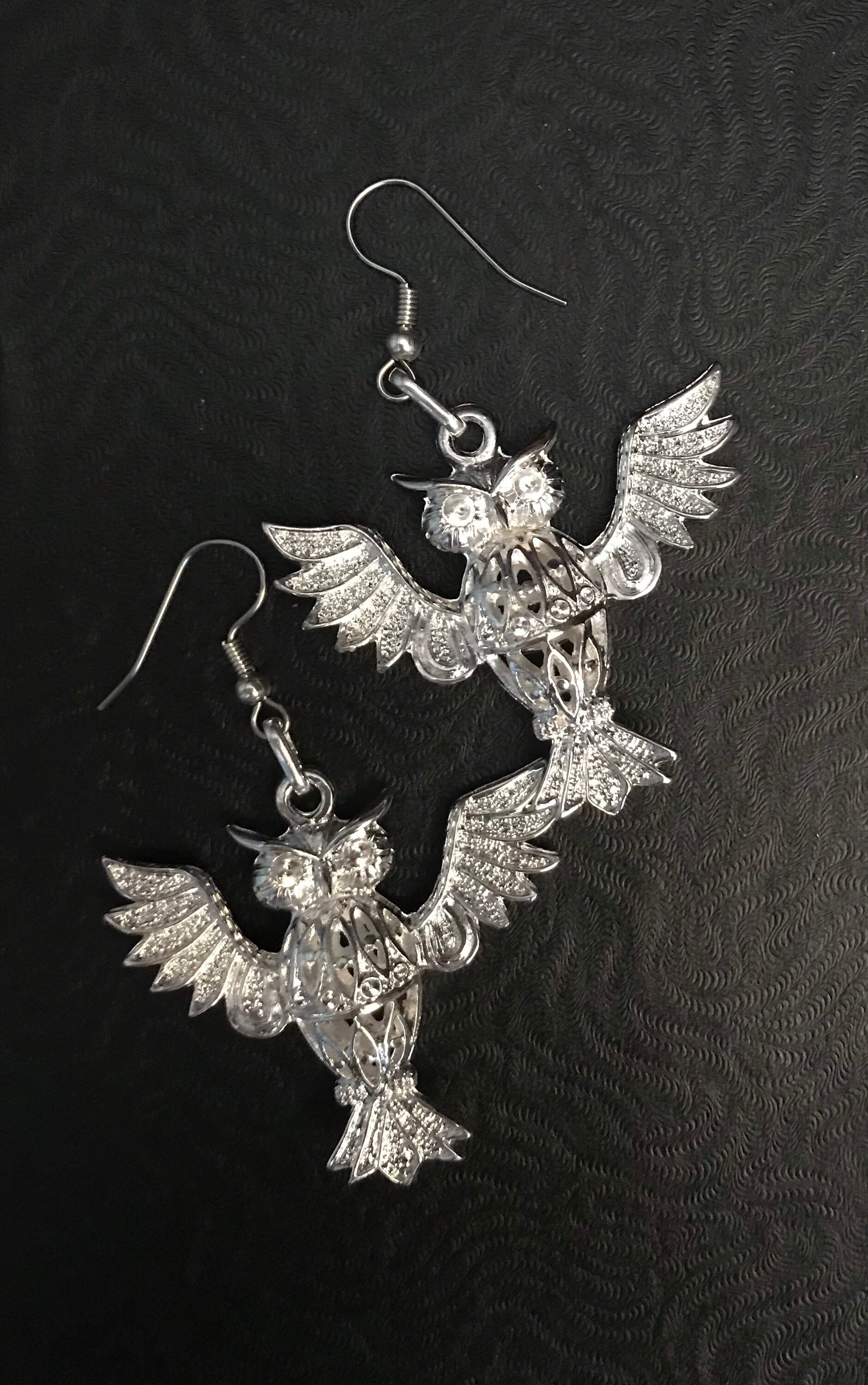 Silver Owl earrings