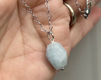 AQUAMARINE NECKLACE, MARCH birthstone