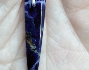 Sodalite Necklace, Tarnish Resistant Silver Chain, 19 Inch