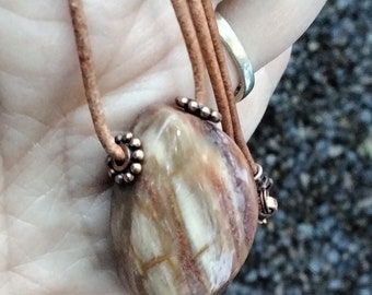 PETRIFIED WOOD NECKLACE