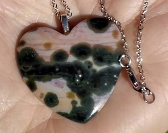 OCEAN JASPER HEART necklace