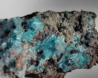 Sky Blue Aurichalcite Specimen with Calcite, Mina La Ojuela