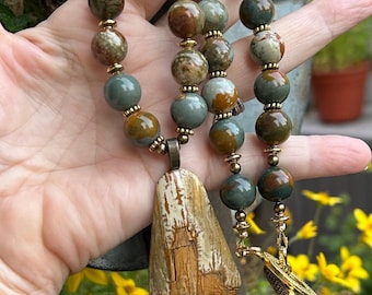 OWYHEE PICTURE JASPER necklace, Oregon material