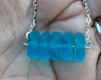 BLUE SEA GLASS necklace