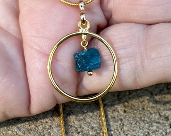 NEON BLUE APATITE necklace