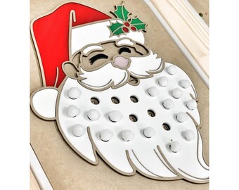 COLOURED SANTA flisat/ Trofast insert for tub or table. wooden Santa insert. mdf flisat insert.