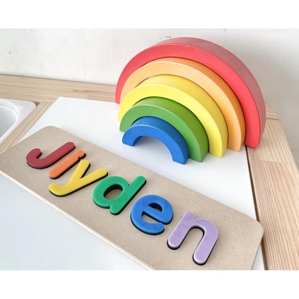 Personalised Wooden Name Puzzle , colured