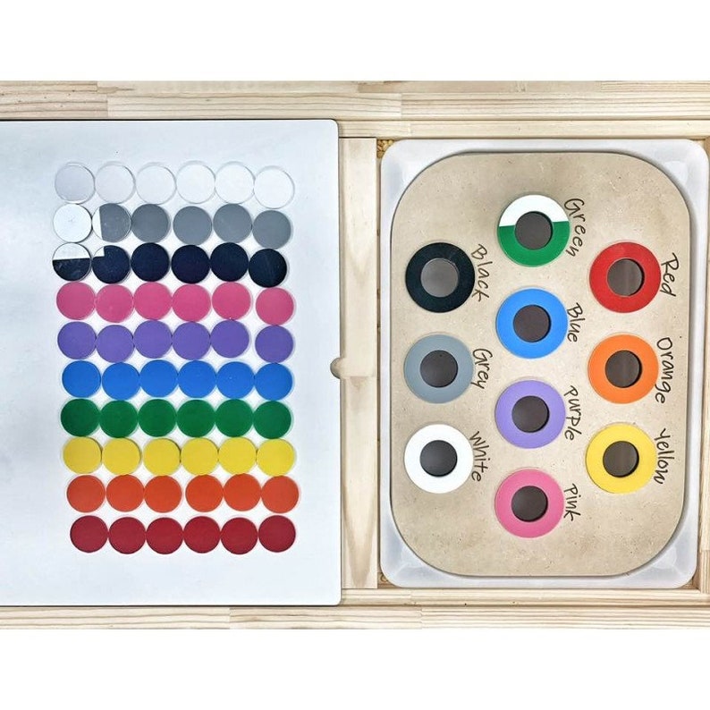 FLISAT/ TROFAST Colour sorting table insert. Wooden Insert. Sensory play table. IKEA. image 2