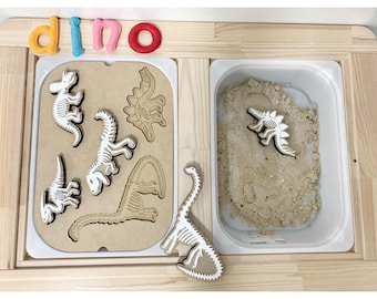 FLISAT/ TROFAST "Dinosaur"  Sorter Puzzle. Wooden Insert. Sensory play table. IKEA.