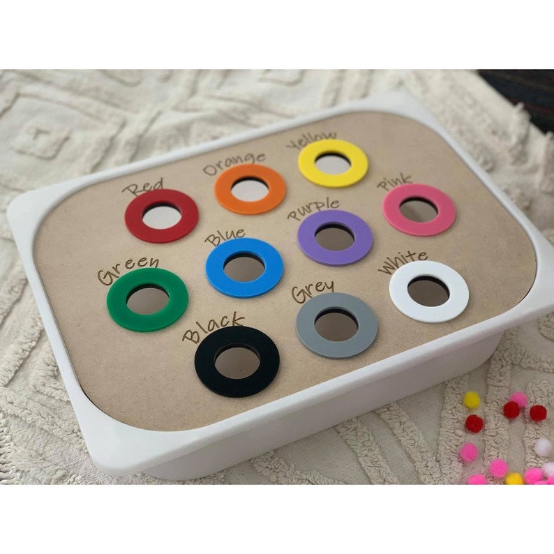 FLISAT/ TROFAST Colour sorting table insert. Wooden Insert. Sensory play table. IKEA. image 3