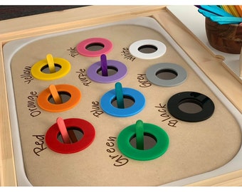 FLISAT/ TROFAST Colour sorting table insert. Wooden Insert. Sensory play table. IKEA.