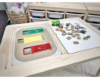 FLISAT/ TROFAST Rubbish Sorter Table Insert or Tub. Wooden Insert. Sensory play table. IKEA.