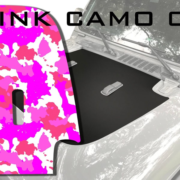 Pink Camoflauge Camo Hood Decal fits Jeep Wrangler JL 2018-2021 and Gladiator JT 3M Vinyl