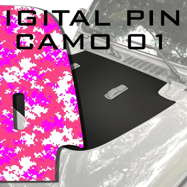 Digital Pink Camoflauge Camo Hood Decal fits Jeep Wrangler JL 2018-2021 and Gladiator JT 3M Vinyl