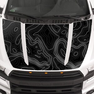 Customizable Topographic Hood Wrap Blackout Decal Compatible With F150 ...