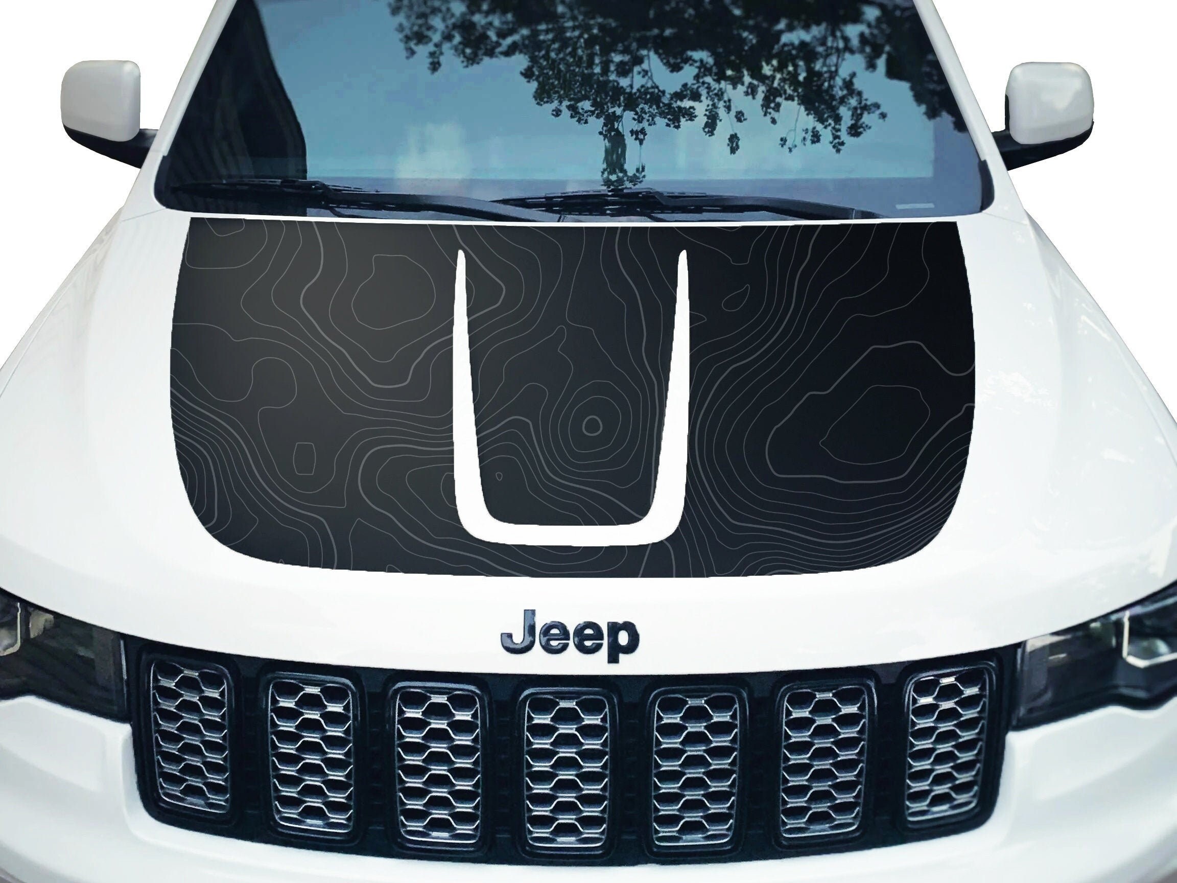 Customizable Topographic Topo Hood Decal Blackout Wrap Compatible With ...