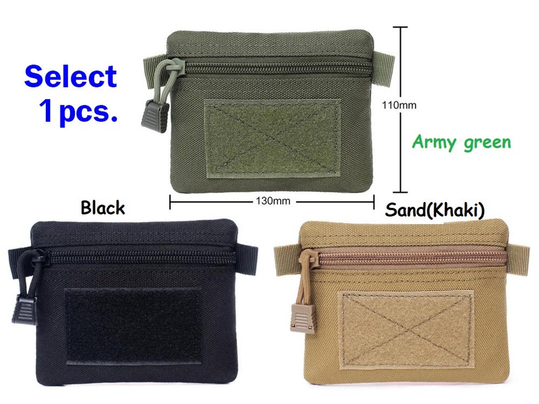 SEHXIM Outdoor Coin Purse EDC Pouch Admin Pouch Mini Molle Pouches,Double Zipper EDC Pocket Organizer Can Be Worn On The