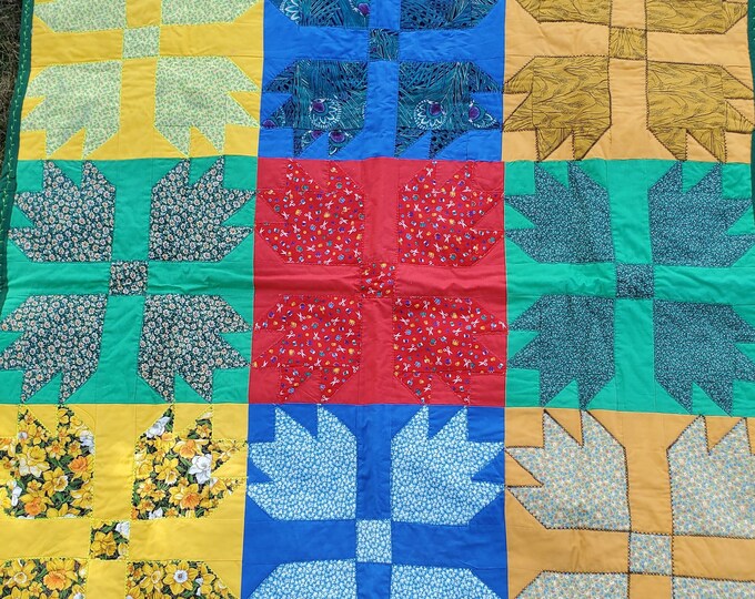 Bright Colored Patchwork Quilt Hanging or Display Quilt-folk Art ...