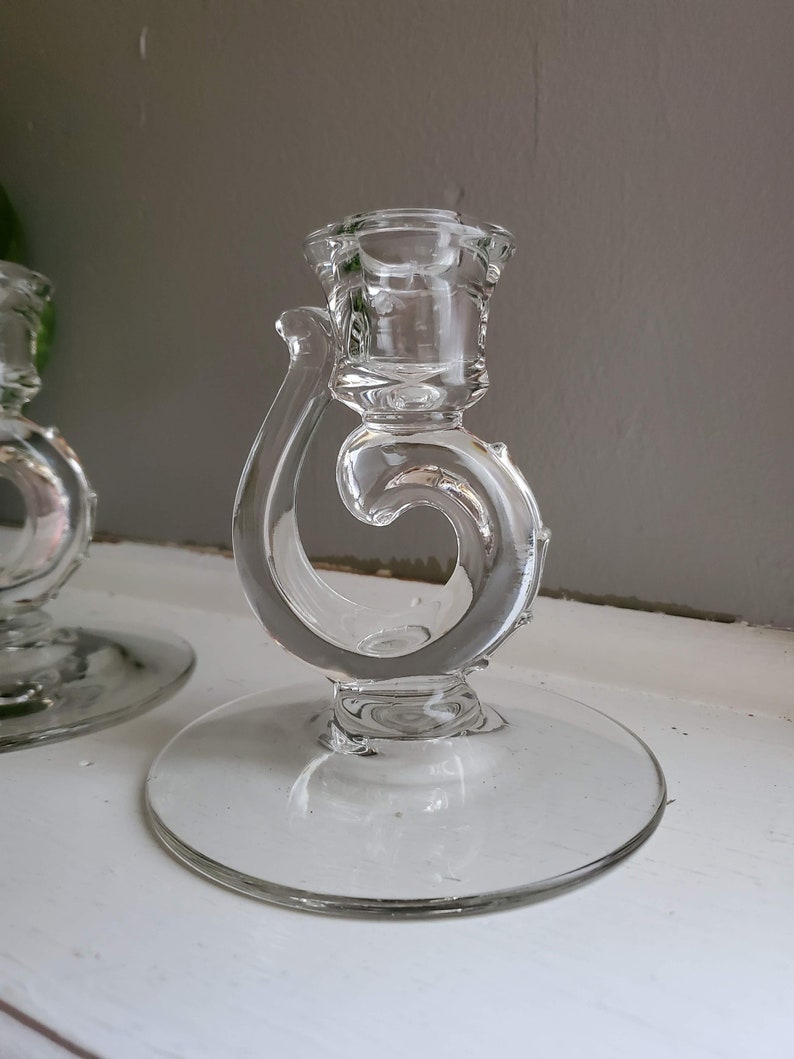 Vintage Depression Glass Candle Holders Two Sets Available Etsy