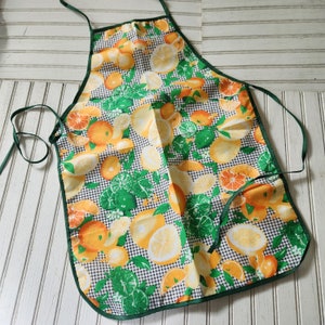 Child's Size Lightweight Apron with Green Trim and Yellow Lemons - Perfect for  Summer Days Cooking and Crafts!
