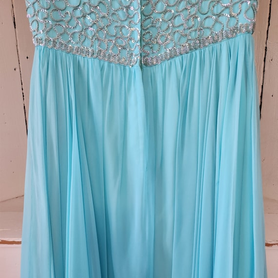 Vintage 1970s Mike Benet Formal Gown - Icy Blue a… - image 6