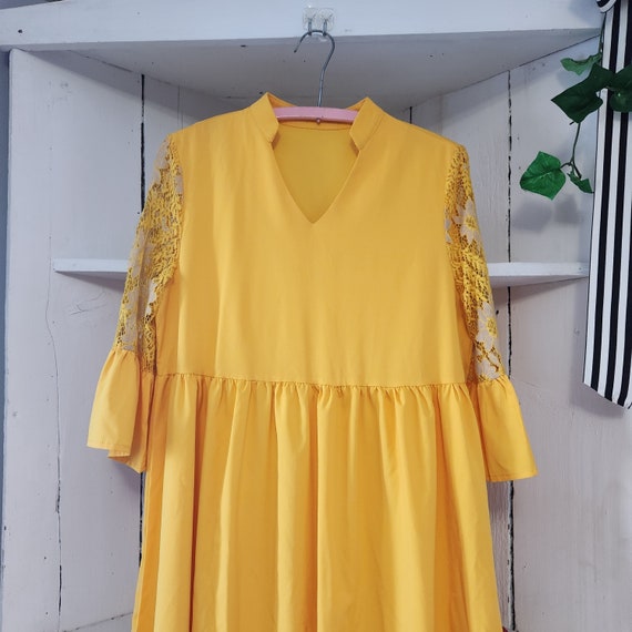 Adorable 1970s Yellow Dress -Handmade - Mint Cond… - image 1